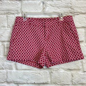 BANANA REPUBLIC Womens Shorts Size 10 Dark Pink Circle Designs Pockets
